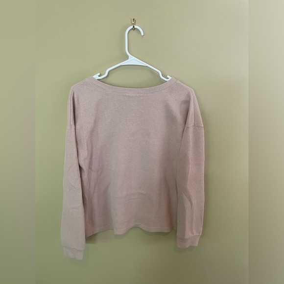 LOUNGE SET, sz M, Merokeety from Amazon, waffle knit, top & bottom, beige/pink - Picture 2 of 8